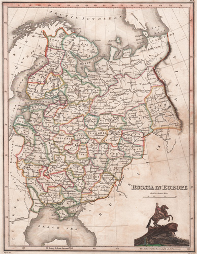 Russia in Europe antique map 1819